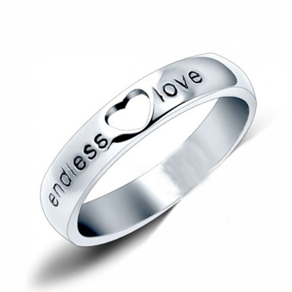 🎀 Silver Letter Heart Shape Ring for Men / Women, HA4062